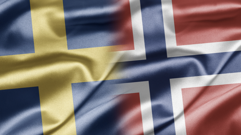 Svensk och Norsk flagga